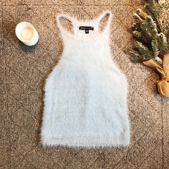 Kendall & Kylie Tops - Blue Soft & Fuzzy Tank Top